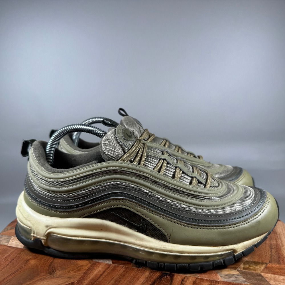 Nike Air Max 97 Olive Green Khaki Womens Size 10 DO1164-200 Low Top Sneakers